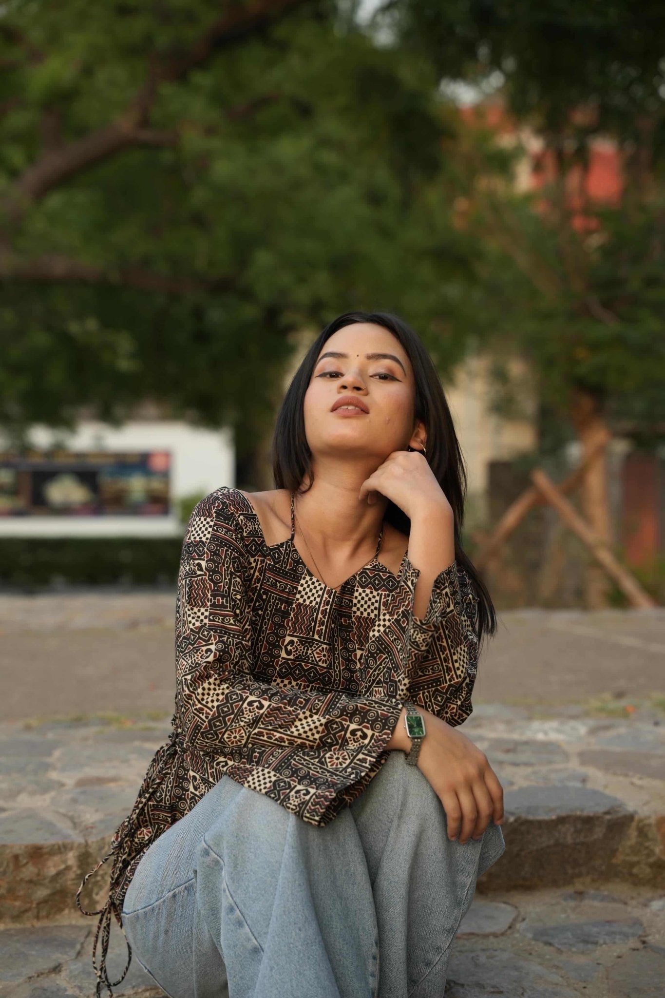 Blush Pink Cotton Linen Fusion Kurti